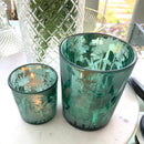 Coppia di Portacandela Foresta Verde Specchio