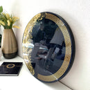 Quadro di Lusso 60cm Greca Nero e Oro Lunare (Made in Italy)