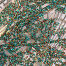 Ramo Felce Platino Turchese Glitter 90 cm