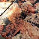 Coppia di Runner Foglie nero, Amaranto Lucido e Ambra - 180 cm