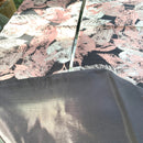 Coppia di Runner Foglie nero, Rosa Lucido e Grigio Perla - 180 cm