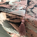 Coppia di Runner Foglie nero, Rosa Lucido e Grigio Perla - 180 cm