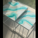 Set 2 Tavolini  Oro, Tiffany e Bianco Lucido (Made in Italy)