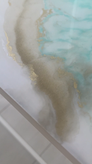 Set 2 Tavolini  Oro, Tiffany e Bianco Lucido (Made in Italy)