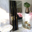 Specchio di Lusso 160x70 con marmorizzazione lucida Nero, Oro e Brillanti Oro (Made in Italy)