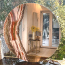 Specchio di Lusso 70 cm con Bianco, Oro, Cristalli, Brillanti e Bronzo (Made in Italy)