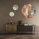 Specchio di Lusso 70 cm con Bianco, Oro, Cristalli, Brillanti e Bronzo (Made in Italy)