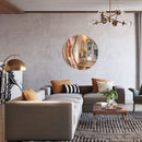 Specchio di Lusso 70 cm con Bianco, Oro, Cristalli, Brillanti e Bronzo (Made in Italy)