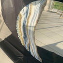 Specchio di Lusso 70 cm con Bianco, Oro, Cristalli, Brillanti e Ottanio (Made in Italy)