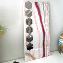 Specchio di Lusso 90x45 con marmorizzazione lucida amaranto, oro, e pietre brillanti (Made in Italy)