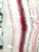 Specchio di Lusso 90x45 con marmorizzazione lucida amaranto, oro, e pietre brillanti (Made in Italy)