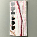 Specchio di Lusso 90x45 con marmorizzazione lucida amaranto, oro, e pietre brillanti (Made in Italy)