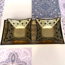 Tris Cristalli Nero e Foglia Oro decorati a Mano