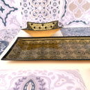 Tris Cristalli Nero e Foglia Oro decorati a Mano