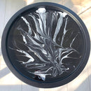 Tavolino 50cm Marmorizzato Lucido Nero e Bianco (Made in Italy)