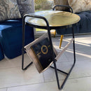 Tavolino Portariviste Marmorizzato Bianco e Oro (Made in Italy)