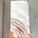 Tavolino da Caffè 90x45 Marmorizzato Rosegold con Cristalli Argento (Made in Italy)