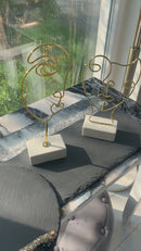 Faccia PICASSO Oro su Base in Ceramica Bianca [L]