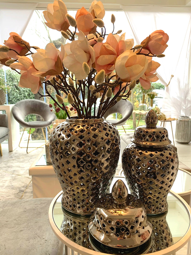 Giara in Ceramica Argento con Coperchio - Edizione Limitata