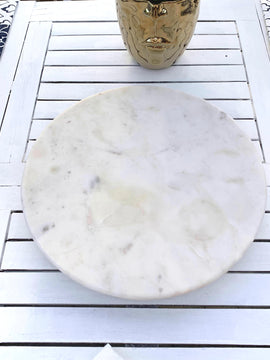 Alzata/Vassoio Girevole in Marmo Bianco di Carrara 35 cm