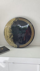 Quadro di Lusso 60cm Greca Nero e Oro Lunare (Made in Italy)