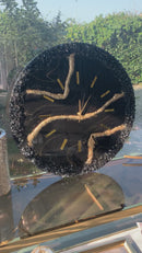 Orologio 60cm Nero e Oro con Corona di Cristalli (Made in Italy)