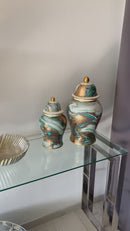 Giara Marmorizzato Oro, Bianco e Tiffany