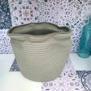 Cesto in Cotone Grigio 26 cm con bordo lavorato