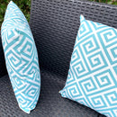 Coppia di Cuscini Greca Acquamarina