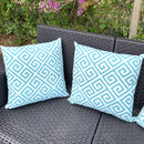 Coppia di Cuscini Greca Acquamarina