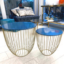 Coppia di Tavolini Oro e Ottanio