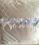 Coppia di Cuscini Piume - Grigio e Oro [mod. 5]