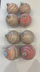 Set 8 Palle in Vetro decorato 8cm