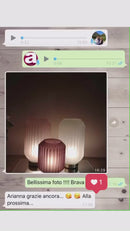 Lampada a Batterie  in Vetro SOFFIATO Satinato Fuxia [M]