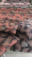 Coppia Cuscini Nero, Piume Amaranto Lucido e Ambra [mod. 11]