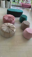 Pouf ROMBI in Vellutino Rosa Cipria 40 cm - EDIZIONE LIMITATA!
