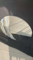 Specchio di Lusso 70 cm con Bianco, Oro, Cristalli, Brillanti e Ottanio (Made in Italy)