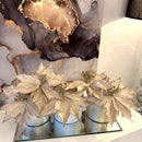 Fiori Velluto Cipria e Glitter Platino