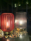 Lampada a Batterie in Vetro SOFFIATO Grigio Perla