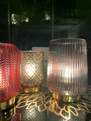 Lampada a Batterie in Vetro SOFFIATO Grigio Perla