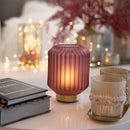 Lampada a Batterie  in Vetro SOFFIATO Satinato Fuxia [M]