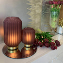 Lampada a batterie in Vetro SOFFIATO Satinato Viola [M]