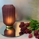 Lampada a batterie in Vetro SOFFIATO Satinato Viola [L]