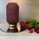 Lampada a batterie in Vetro SOFFIATO Satinato Viola [L]