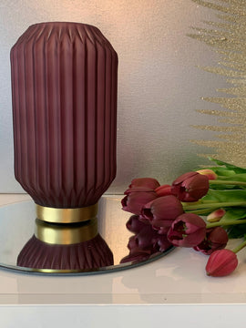 Lampada a batterie in Vetro SOFFIATO Satinato Viola [L]