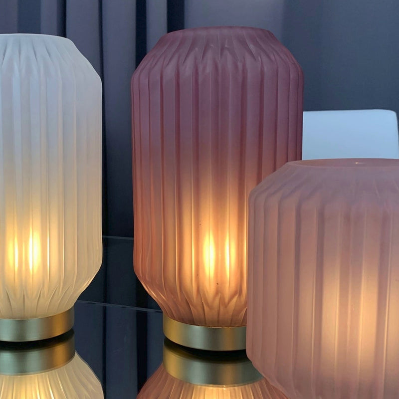 Lampada a Batterie in Vetro SOFFIATO Satinato Fuxia [L]
