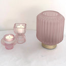 Porta Candela Vetro Rosa