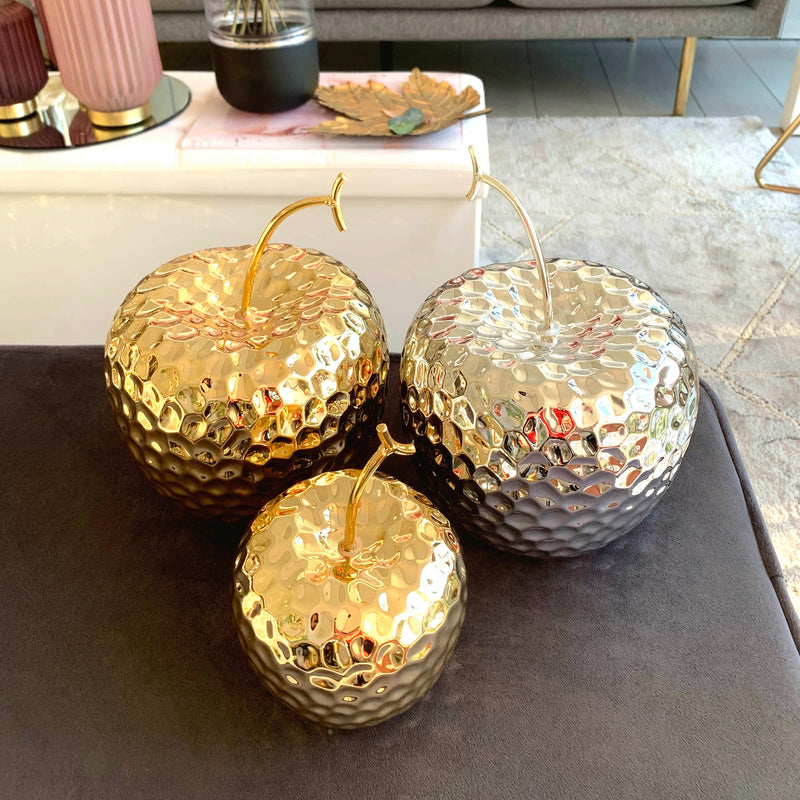 Mela in Ceramica Oro Lucido