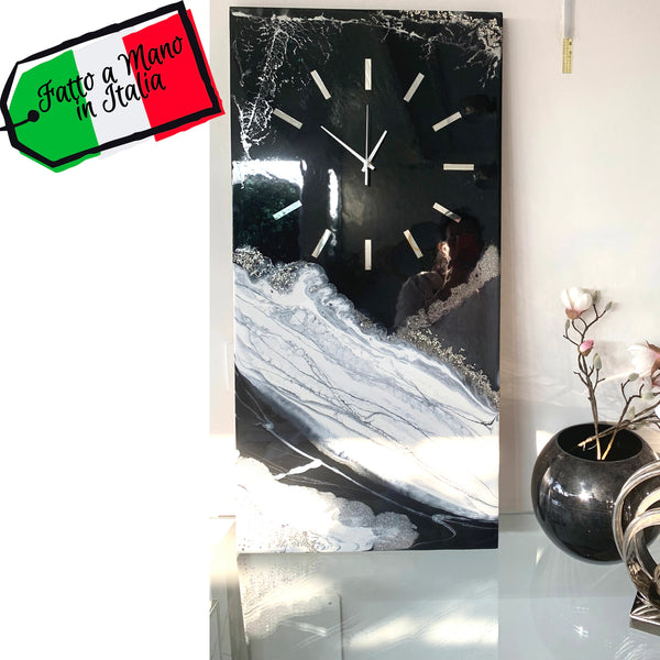 Orologio di Lusso MARMORIZZATO con Argento - 90cm  (Made in Italy)