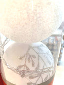 Set 12 Palle Bianco Glitter Argento 8cm